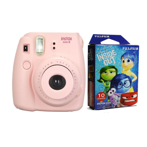 Fuji Film Instax Mini 8 Pink Instant Camera with Instax Mini (Inside Out) Photo Paper