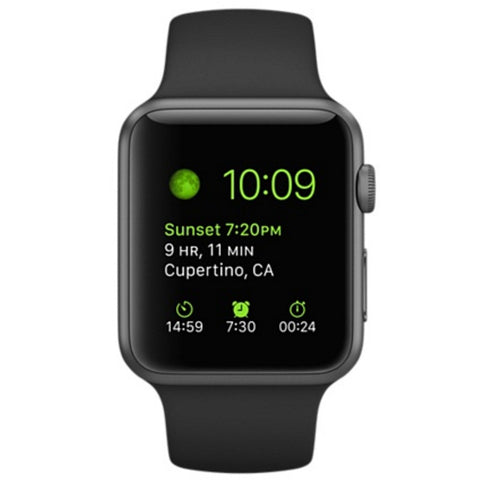 Apple Watch Sports 42mm Aluminum Case Black Sport Band 4J3T2 Space Gray (Apple Certified Pre Owned)