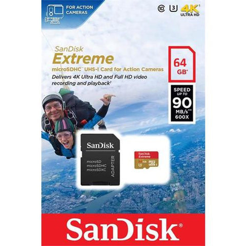 SanDisk Extreme 64GB SDSQXNE-064G-GN6AA (90MB/s) MicroSDXC Memory Card