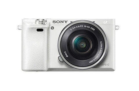 Sony Alpha A6000 with 16-50mm Lens White Mirrorless Digital Camera