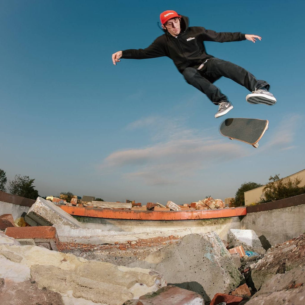 Brendan Brenna Harrap Backside Kickflip photo Chris Johnson Welcome Skate Store Interview