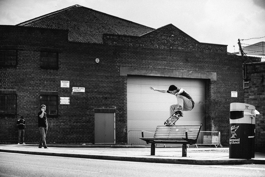 Jordan-Trahan Frontside Nosegrind Liverpool Photo Sam Ashley Kingpin Mag Welcome Skate Store Blog Interview