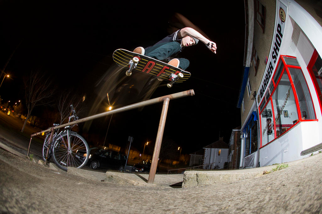 Mike Arnold switch backside 180 photo Reece Leung Welcome Skate Store Blog Interview