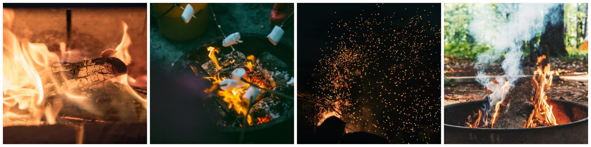 Wood burning marshmallows over a fire