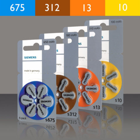 Siemens Hearing Aid Batteries - Pack of Six