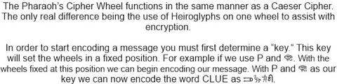 Egyptian themed escape room instructions