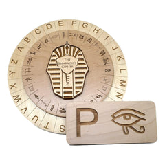 egyptian escape room cipher wheel and key