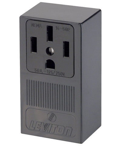50 Amp, 125/250 Volt, Surface Mounting Receptacle, Straight Blade, NEMA