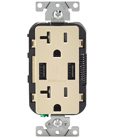 USB Charger/Tamper-Resistant Duplex Receptacle, 20-Amp, T5832 – Leviton