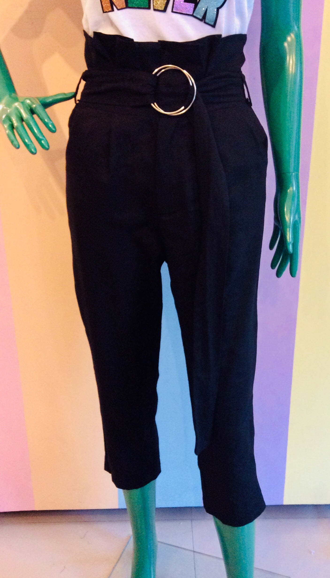 Plain Canvass Pants w/ Ring Belt