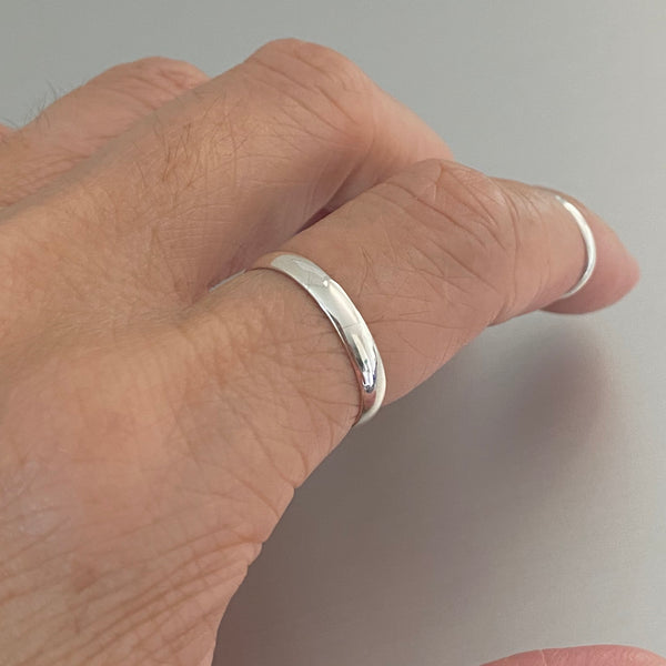 Sterling silver 3mm stacking ring
