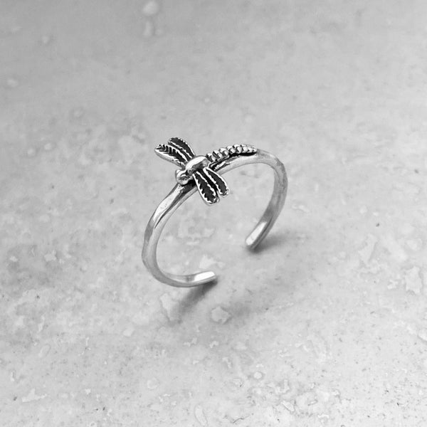 Sterling Silver Small Sideway Dragonfly 