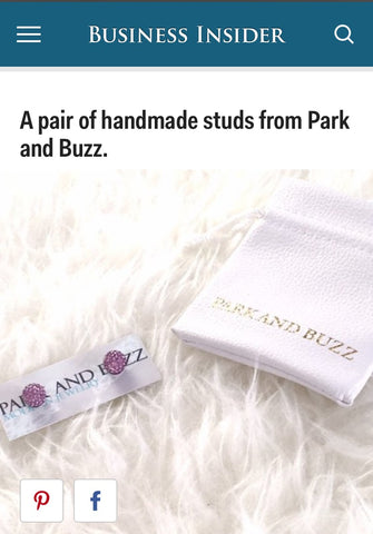 Business Insider 59th Grammy Swag Bag Article Featuring Park and Buzz Sparkle Radiance Studs