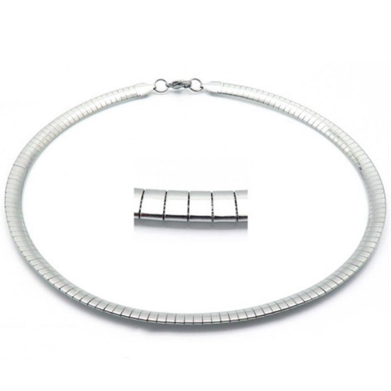 stainless steel omega necklace