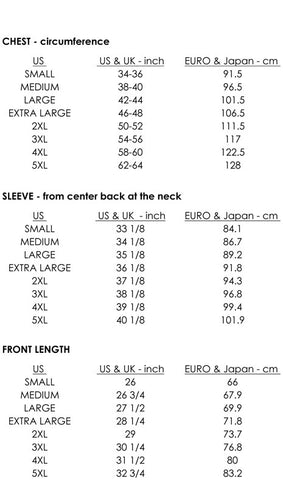 mens hoodies size chart