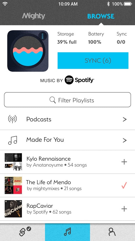 Use Mighty to follow a podcast series from your Spotify desktop or mobile app.