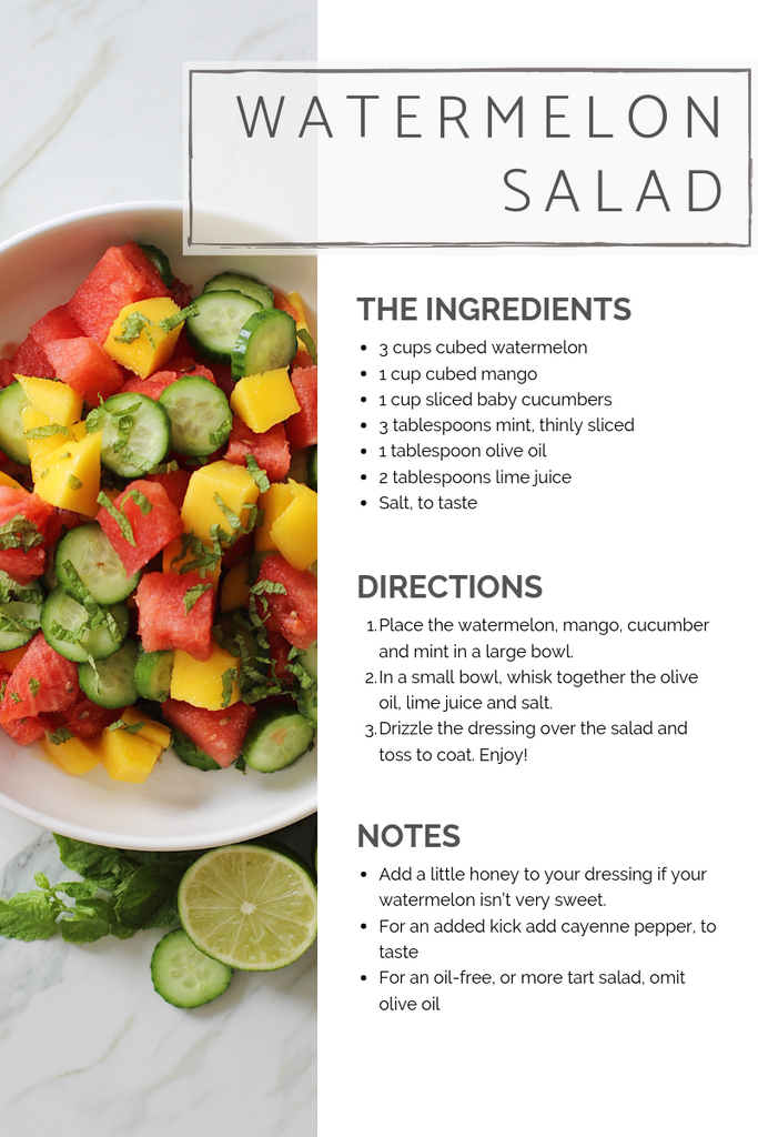 Ingredients for slow north’s plant-based watermelon salad recipe