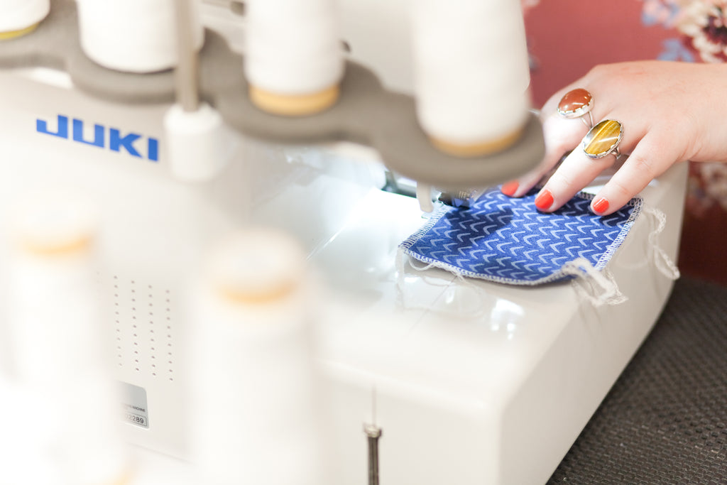 production photo of slow north's zero-waste reusable facial cloths