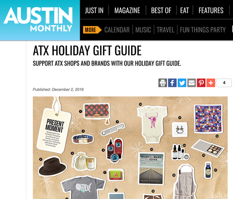 Austin Monthly features Slow North in Gift Guide