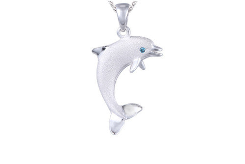 blue diamond dolphin necklace