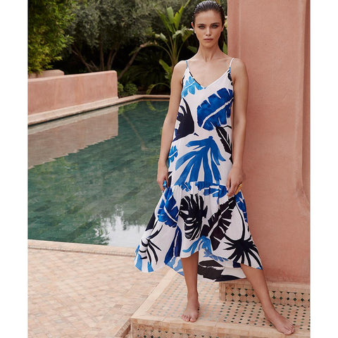 Single Layer - Dress - White Base / Palm