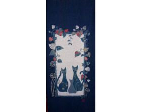 Three Cats Japanese Fabric Panel