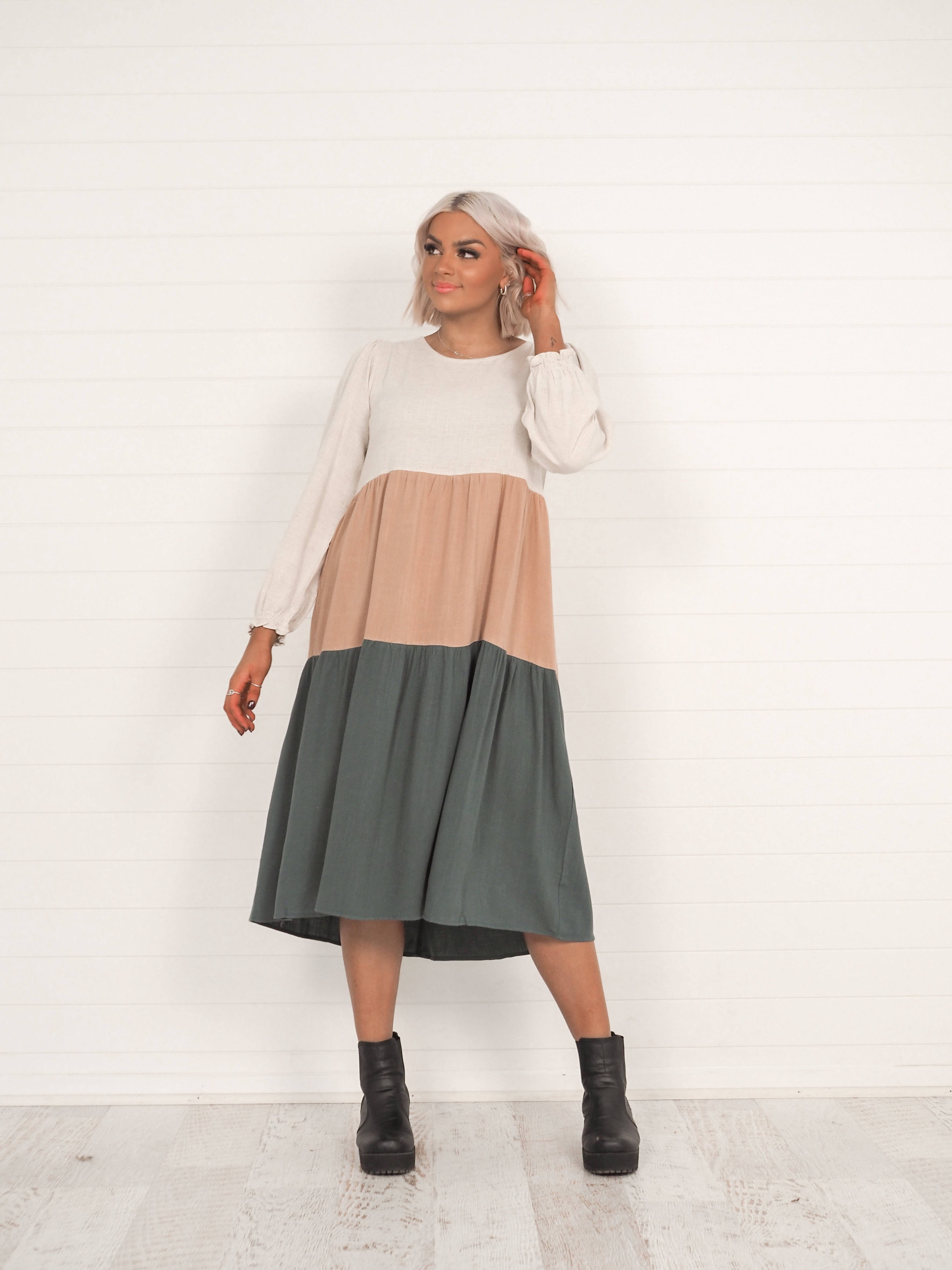 Sienna Long Sleeve Dress - Emerald