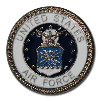 5111-CC 1" Full Color Air force Logo Decorative Metal Piece, Decorative Metal Pieces - Behind The Wire Shop