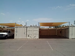 shade covered storage containers