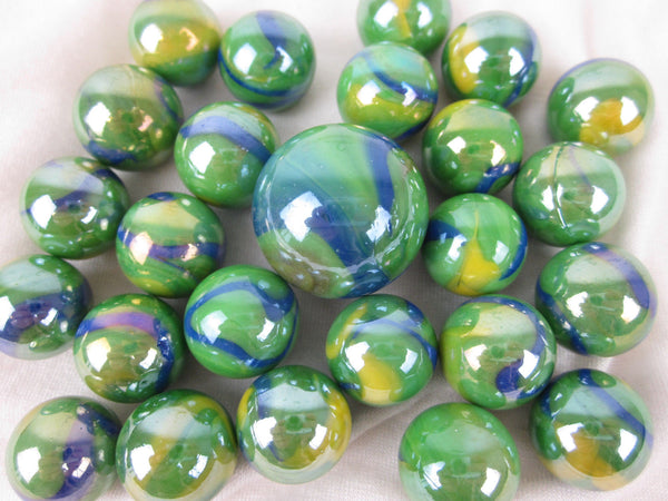 NEW 25 FUNGUS 22mm GLASS MARBLES TRADITIONAL GAME or COLLECTORS ITEMS HOM 