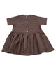 Linen Pocket Dress - Brown/Pinstripted - Mabel Child