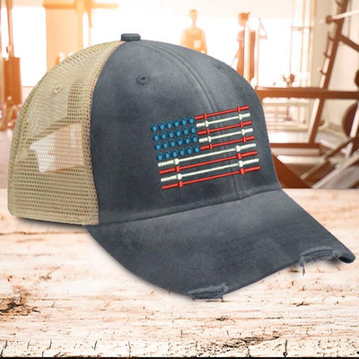 Barbell Flag Trucker Hat