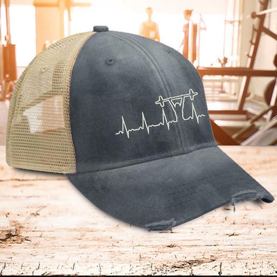 Barbell Heartbeat Trucker Hat