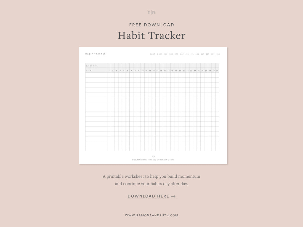 Habit Tracker Free Printable by Ramona & Ruth