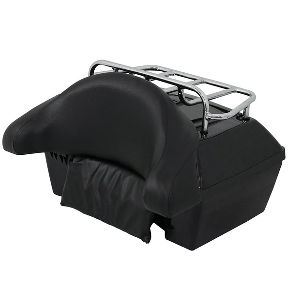 motorcycle top case with backrest