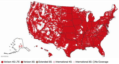 Straight Talk Verizon Towers Coverage Map for 2018