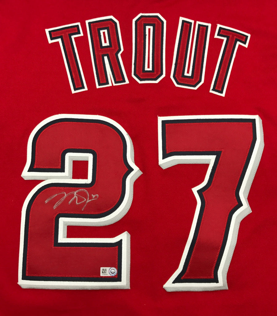 red mike trout jersey