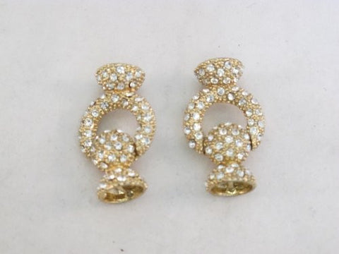 Magnetic Clasp (Zinc-based Alloy) Gold Color with Rhinestone Cone Shape 18x28mm 2pcs/per Bag