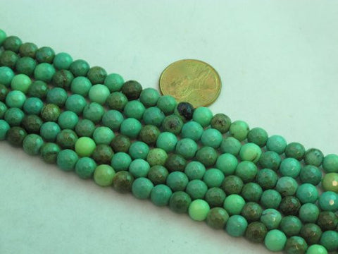 Green Chrysoprase Beads Gemstone 6mm Facted Round 15.5" Strand Finding Charms Jewelry Making&design Beading