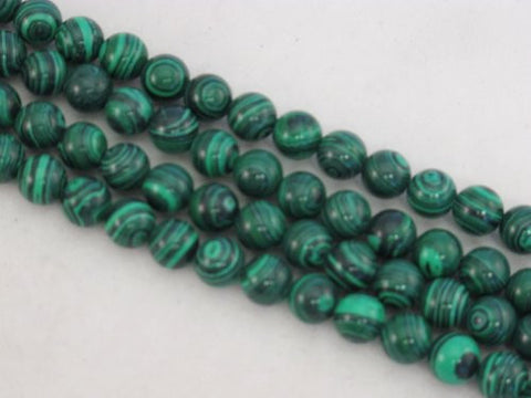 Synthetic Malachite Beads Round Green 8mm in Diameter Hole: 1.5mm About 55pcs/strand, 15.5"