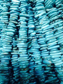 Natural Chinese Turquoise Chips Blue 15.5'' Per Strand