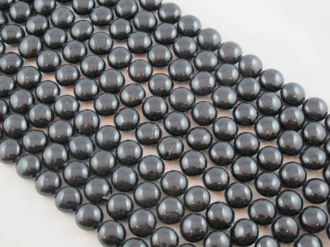 Shell Pearl Black Oblate Shape 12mm in Diameter 33pcs 15''per Strand