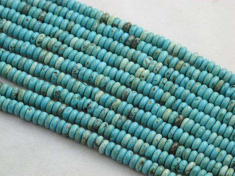 Nature Chinese Turquoise Roundell Light-blue 6*4mm 16'' Per Strand 144pcs