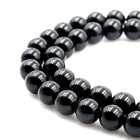 BRCbeads Gorgeous Natural Black Onyx Gemstone Round Loose Beads 16mm Approxi 15.5 inch 22pcs 1 Strand per Bag for Jewelry Making
