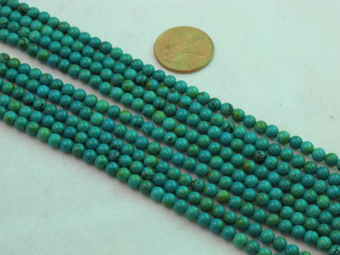 Natural Chinese Turquoise Round Green 4mm 16'' Per Strand 156pcs