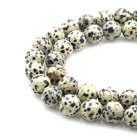 BRCbeads Gorgeous Natural Dalmatian Jasper Gemstone Round Loose Beads 12mm Approxi 15.5 inch 30pcs 1 Strand per Bag for Jewelry Making