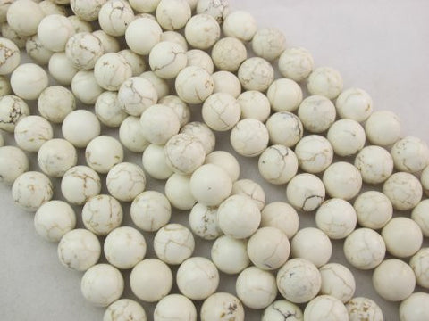 Magnesite Turqoise Dyed White Color Round Beads 14mm 28pcs 16'' Per Strand