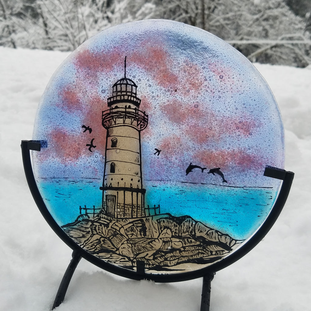 Ashes InFused Glass Lighthouse Cremation Memorial Art – InFusion Glass