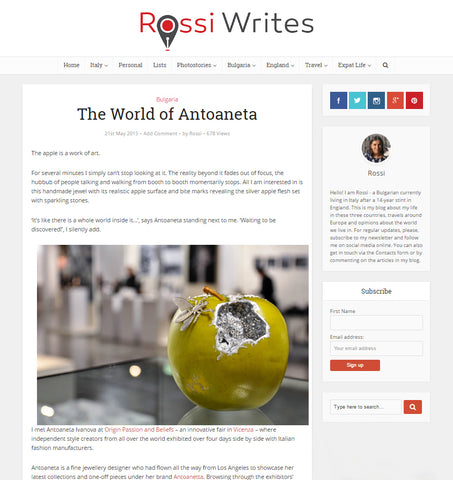 Feature on Rossi Writes Antoanetta