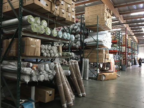 Home Decor Fabric Rolls in the Warehouse